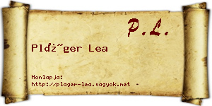 Pláger Lea névjegykártya